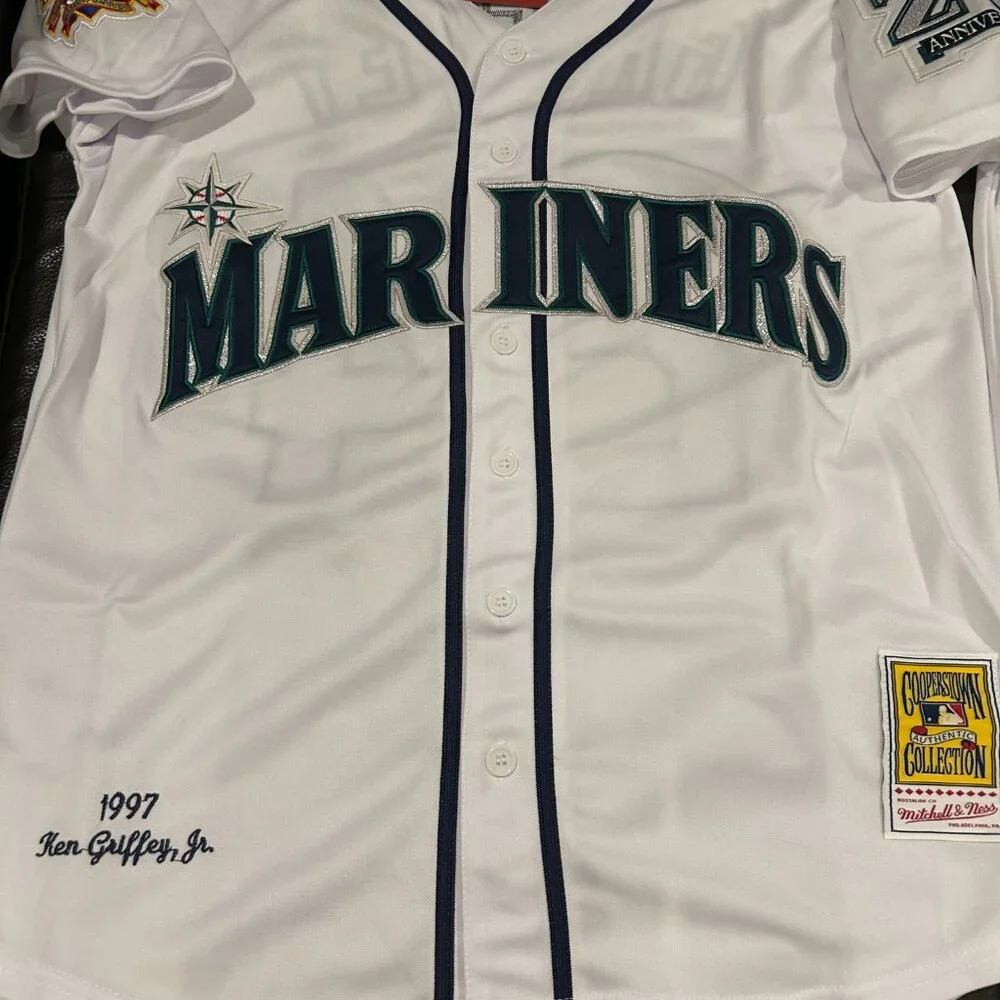 SEATTLE MARINERS KEN GRIFFEY Jr Mens JERSEY Sz M,L,XL,2XL By Mitchell and Ness - Picture 7 of 8